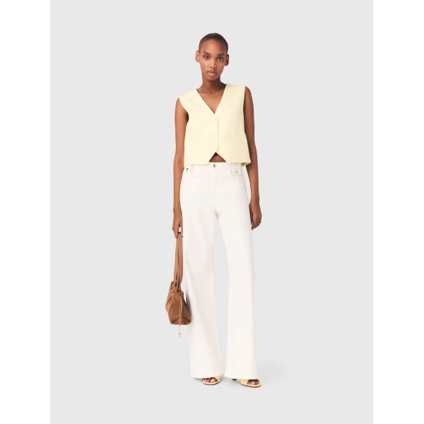 Maje Vest Parisian Accessible Luxury Clothing at Coveti
