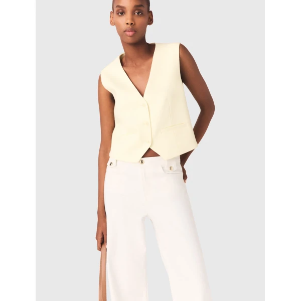 Maje Vest Parisian Accessible Luxury Clothing at Coveti