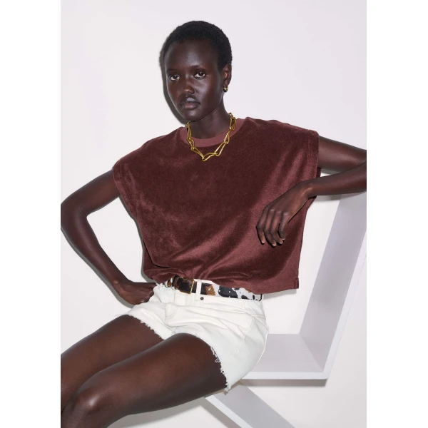 Me and Em Cap Sleeve Crop Tee
Toweling Jersey Top, view 6