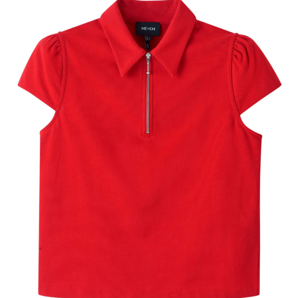 ME+EM Cap Sleeve Polo Tee