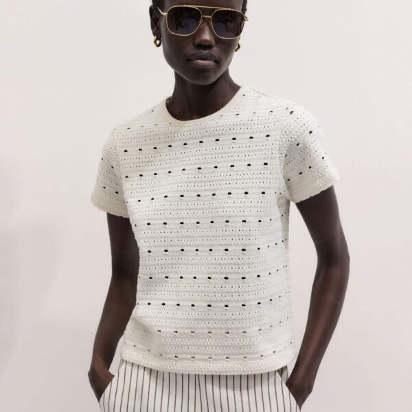 Pointelle Cotton - Tops - Intelligent British Fashion at Coveti