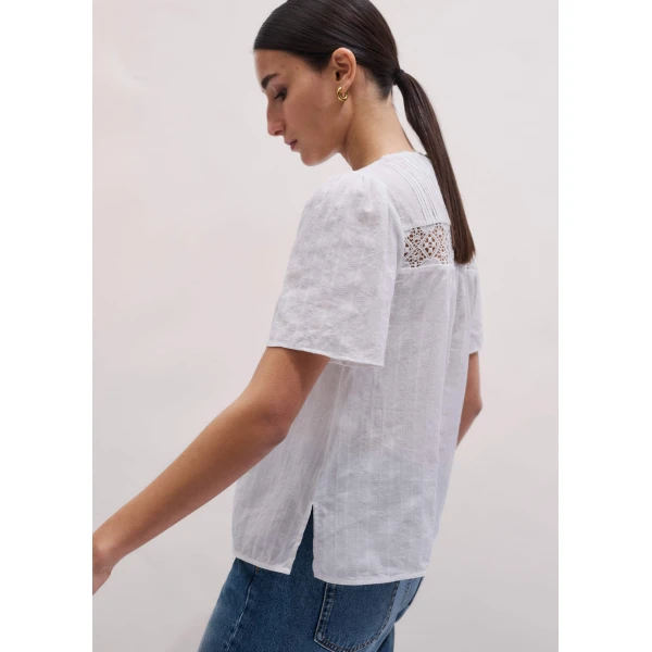 Me and Em Embroidered Cutout Tee
Cotton Voile Top, view 2