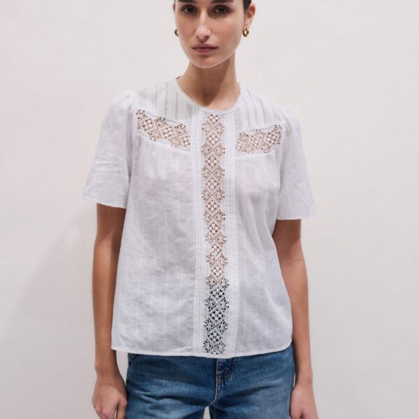 ME+EM Embroidered Cutout Tee