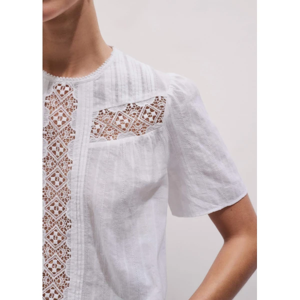 Me and Em Embroidered Cutout Tee
Cotton Voile Top, view 5