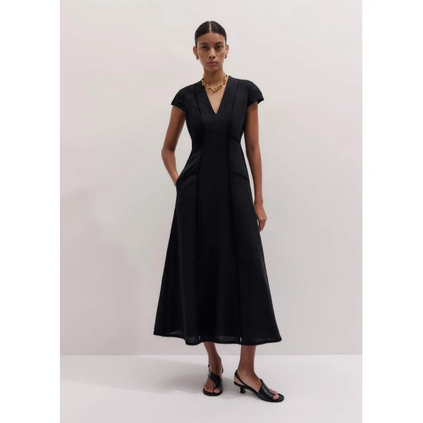 Me and Em Embroidered Maxi Dress
Crease-Less Linen Dress, view 2