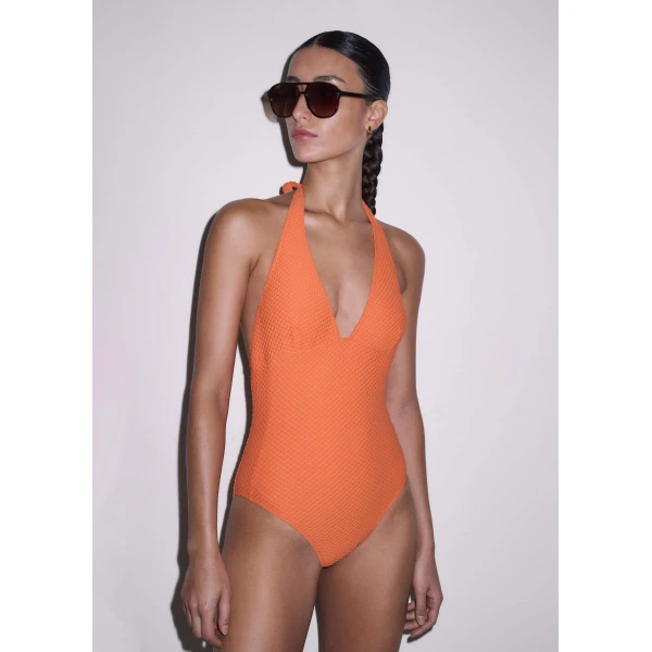 Me and Em Halterneck Swimsuit
Textured Stretch, view 4