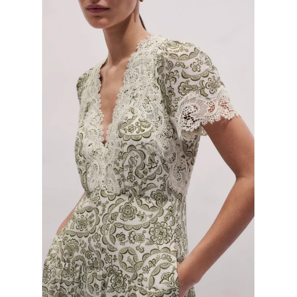 Me and Em Lace Trim Maxi Dress
Silk + Cotton Dress, view 5