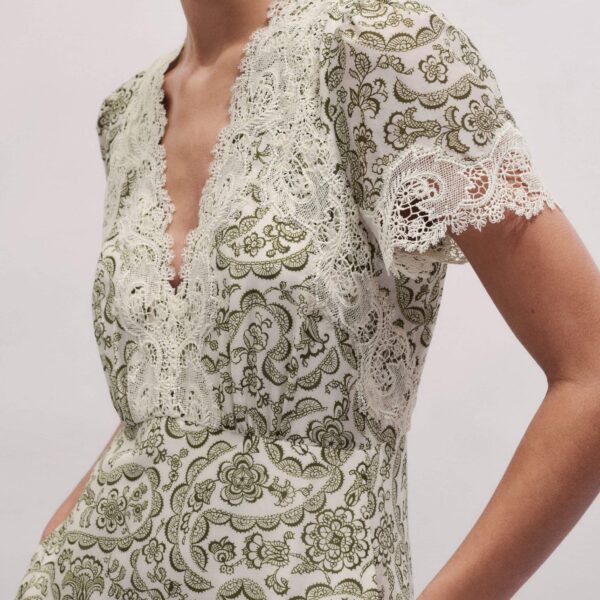 ME+EM Lace Trim Maxi Dress