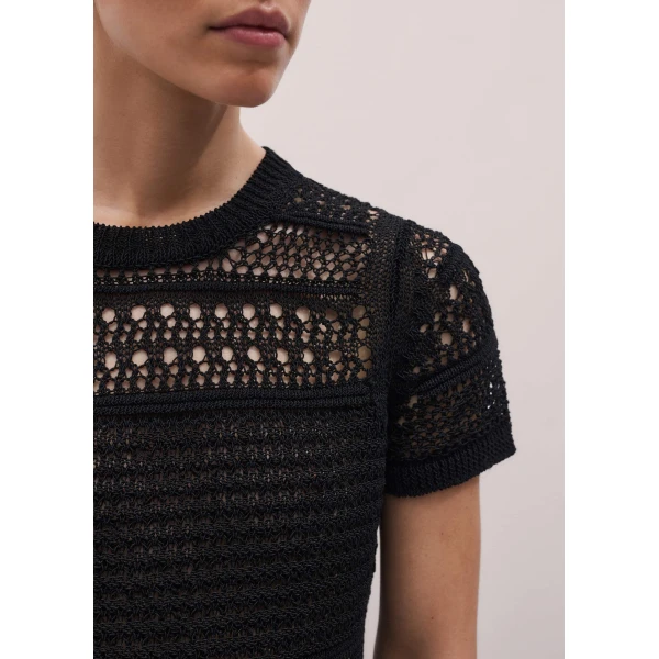Me and Em Open-Stitch Baby Tee
Textured Sheer Knit, view 5