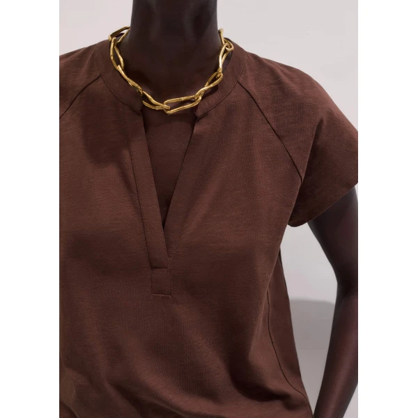 Me and Em Open-V Swing Top
Cotton Slub Jersey Top, view 5