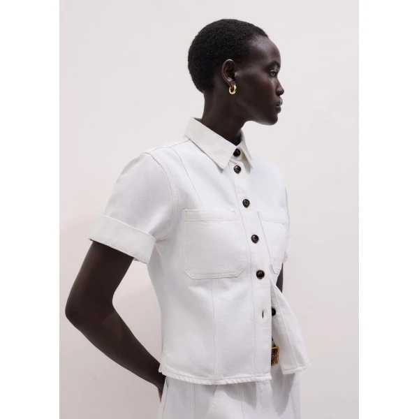 Me and Em Paneled Shirt
Lightweight Denim Top, view 2