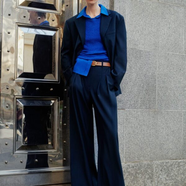 Pinstripe Wool Blend - Pants - Intelligent British Fashion at Coveti