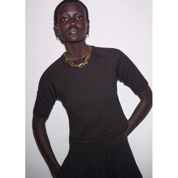 Me and Em Raglan Crop Tee
Cotton Rib Jersey Top, view 2