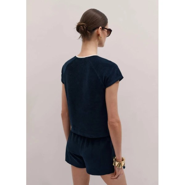 Me and Em Rib Trim Baby Tee
Toweling Jersey Top, view 3