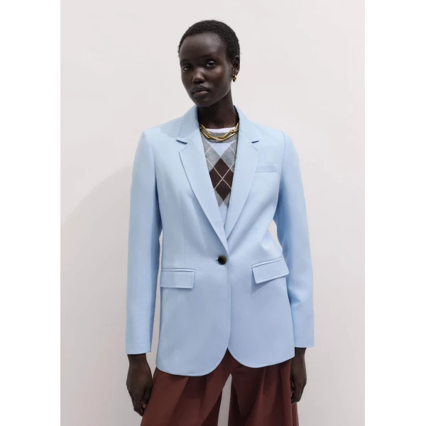 Me and Em Sharp Shoulder Blazer
Italian Linen Blend Jacket, view 3