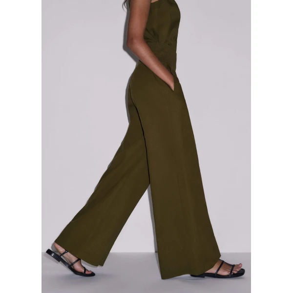 Me and Em Shirred Wide Pant
Crease-Less Linen, view 2