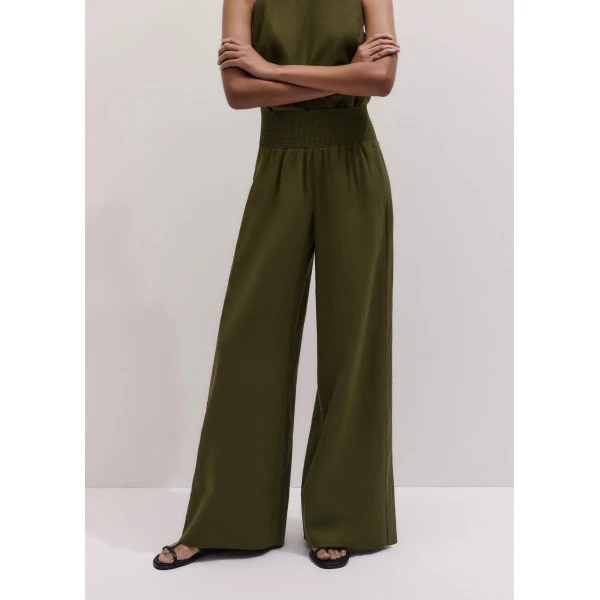Me and Em Shirred Wide Pant
Crease-Less Linen, view 5