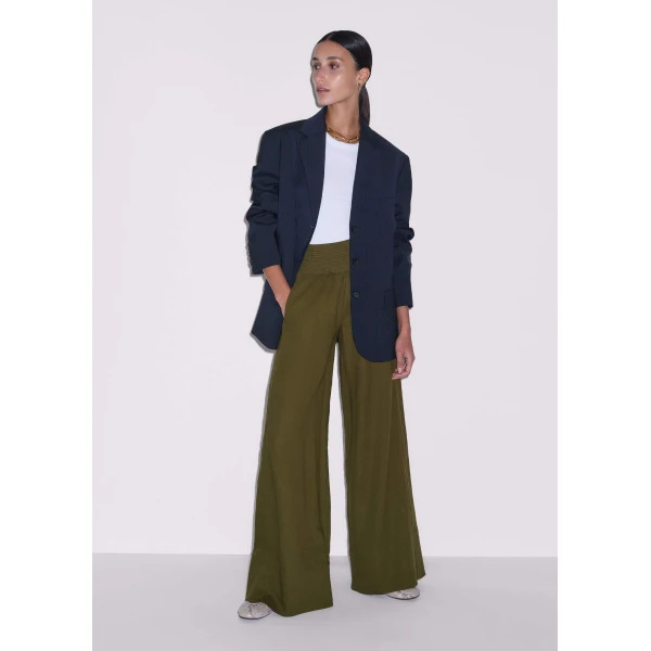 Me and Em Shirred Wide Pant
Crease-Less Linen, view 6