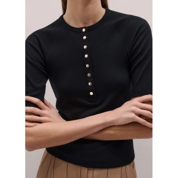 Me and Em Short Sleeve Henley Top
Rib Jersey, view 5