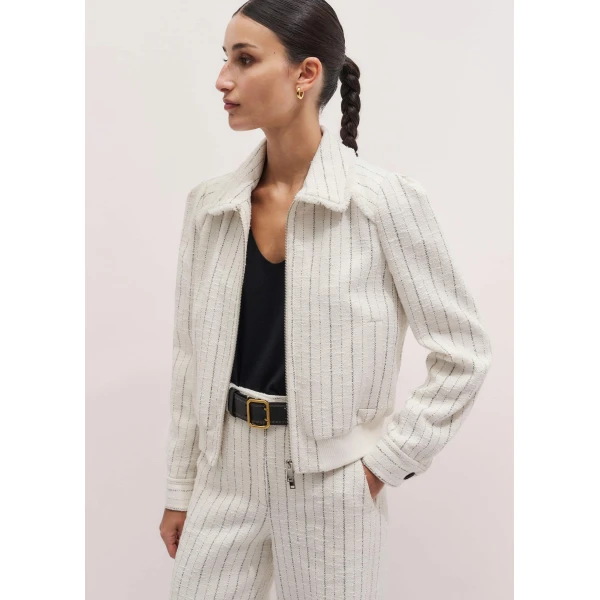 Me and Em Stripe Bomber Jacket
Italian Tweed Jacket, view 2