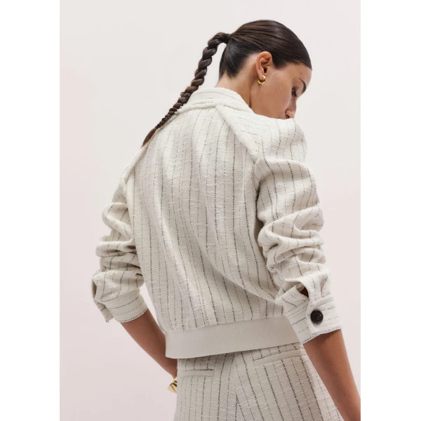 Me and Em Stripe Bomber Jacket
Italian Tweed Jacket, view 3