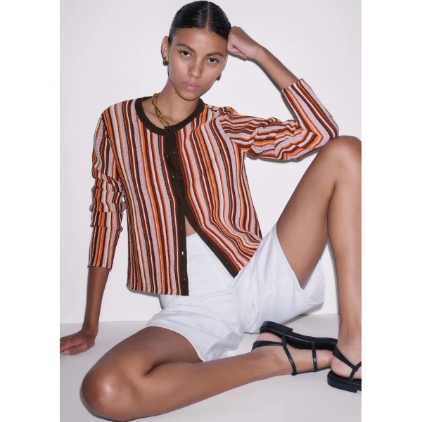 Me and Em Stripe Cardigan
Metallic Stripe Knit, view 6