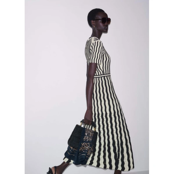 Me and Em Stripe Knit Maxi Dress
Pointelle Cotton, view 2