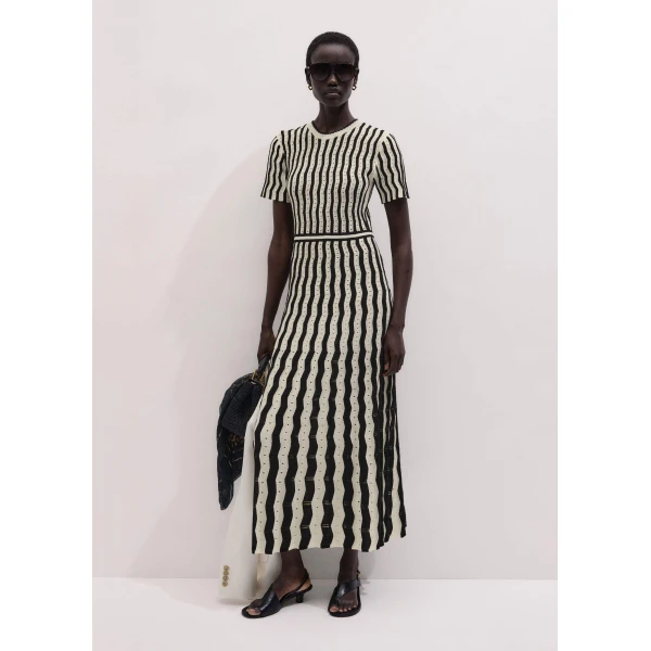 Me and Em Stripe Knit Maxi Dress
Pointelle Cotton, view 3