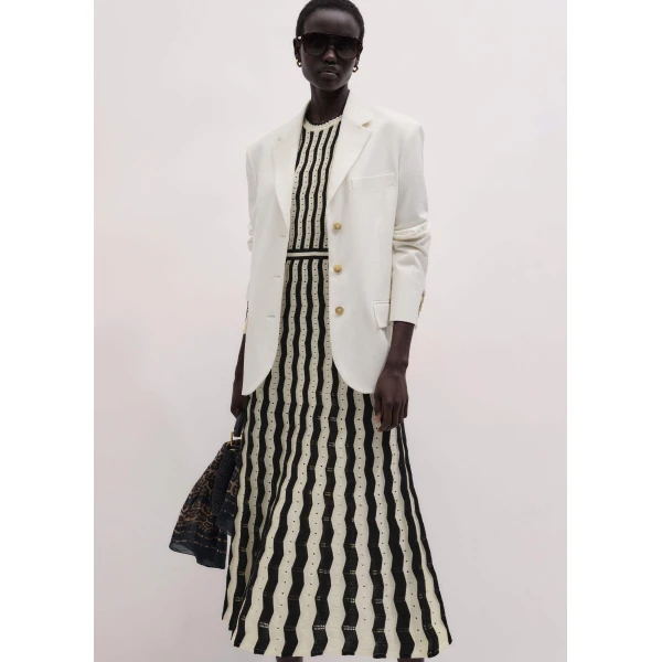 Me and Em Stripe Knit Maxi Dress
Pointelle Cotton, view 4