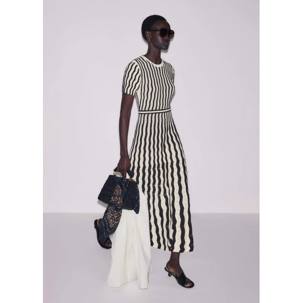 Me and Em Stripe Knit Maxi Dress
Pointelle Cotton, view 6