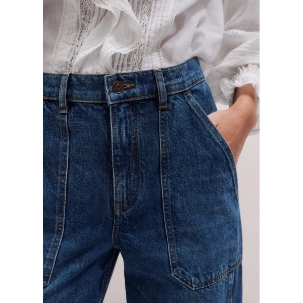 Me and Em Turn-Up Straight Jean
Midweight Denim, view 5