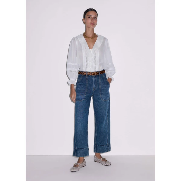 Me and Em Turn-Up Straight Jean
Midweight Denim, view 6
