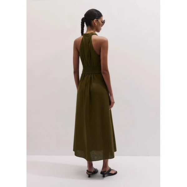 Me and Em Twist Front Maxi Dress
Crease-Less Linen Dress, view 3