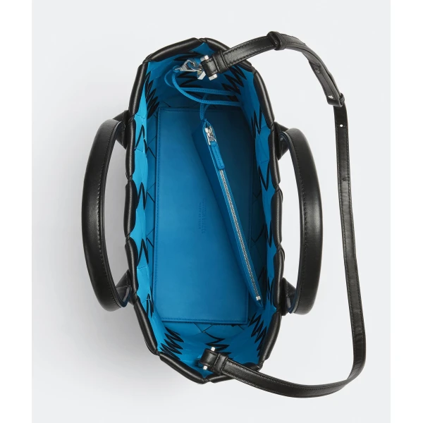 Khaite Maxi Intreccio Tote in Black/swimming pool - Multicolour Totes & Top-Handle Bags - The Lotus Tote Bag - Shop at Coveti