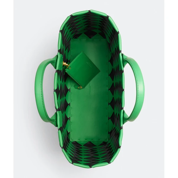 Khaite Maxi Intreccio Tote in Grass/black - Multicolour Totes & Top-Handle Bags - The Lotus Tote Bag - Shop at Coveti