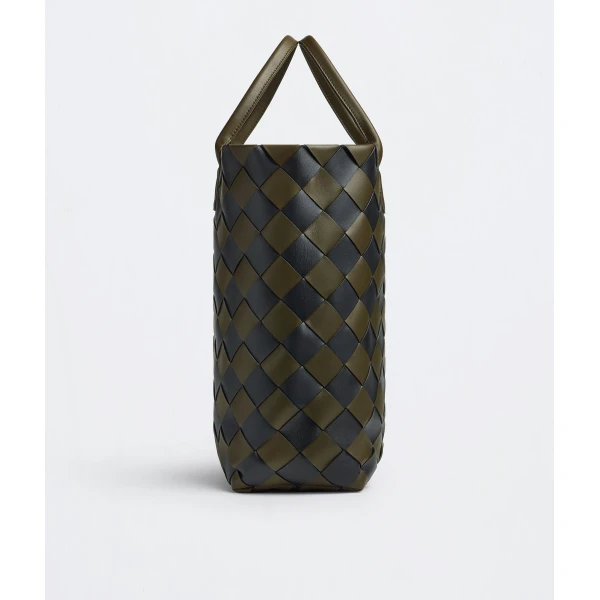 Khaite Maxi Intreccio Tote in Mustard/black - Multicolour Totes & Top-Handle Bags - The Lotus Tote Bag - Shop at Coveti