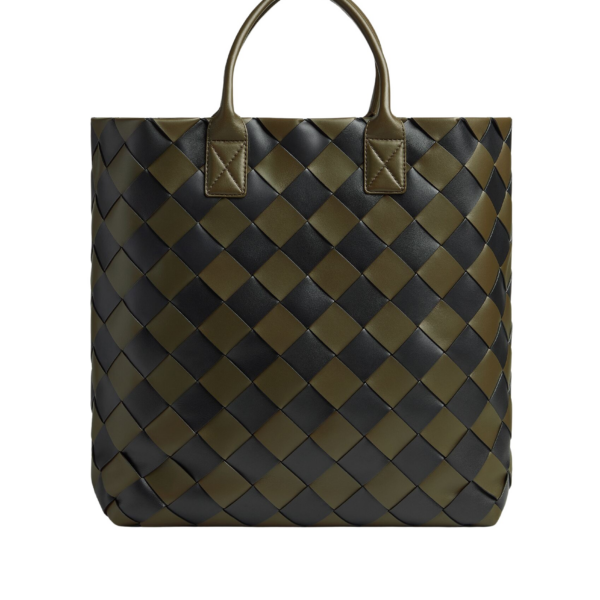 Khaite Maxi Intreccio Tote in Mustard/black - Multicolour Totes & Top-Handle Bags - The Lotus Tote Bag - Shop at Coveti