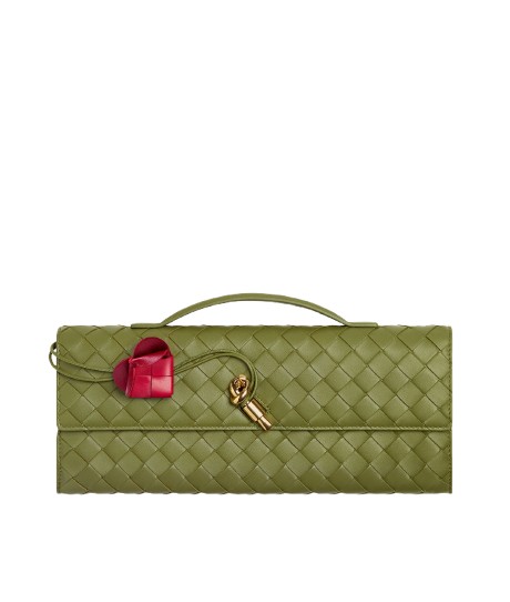Khaite Women's Andiamo Clutch in Matcha/lipstick - Multicolour Clutch Bags - The Lotus Tote Bag - Shop at Coveti