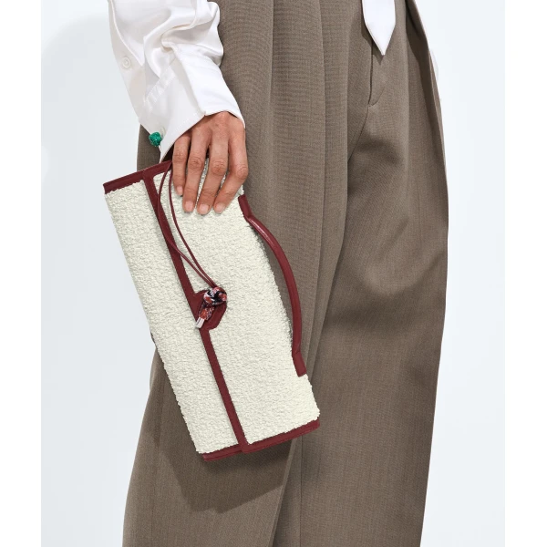 Khaite Women's Andiamo Clutch in White/lava red - Multicolour Clutch Bags - The Lotus Tote Bag - Shop at Coveti