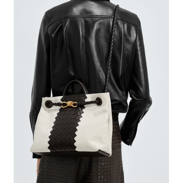 Khaite Women's Andiamo in Natural/espresso - Multicolour Totes & Top-Handle Bags - The Lotus Tote Bag - Shop at Coveti