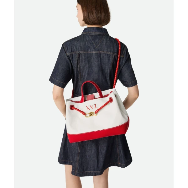 Khaite Women's Andiamo in White/red - Multicolour Totes & Top-Handle Bags - The Lotus Tote Bag - Shop at Coveti