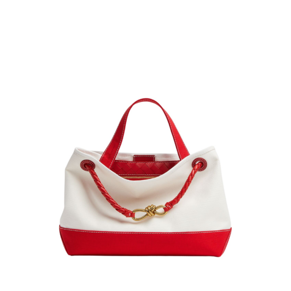 Khaite Women's Andiamo in White/red - Multicolour Totes & Top-Handle Bags - The Lotus Tote Bag - Shop at Coveti
