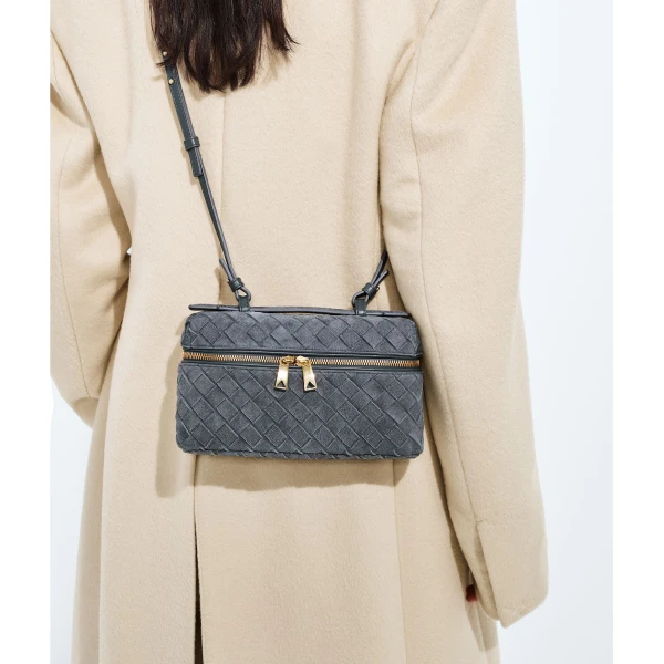 Khaite Women's Bang Bang in Cloudy indigo/gravel - Multicolour Shoulder & Crossbody Bags - The Lotus Tote Bag - Shop at Coveti