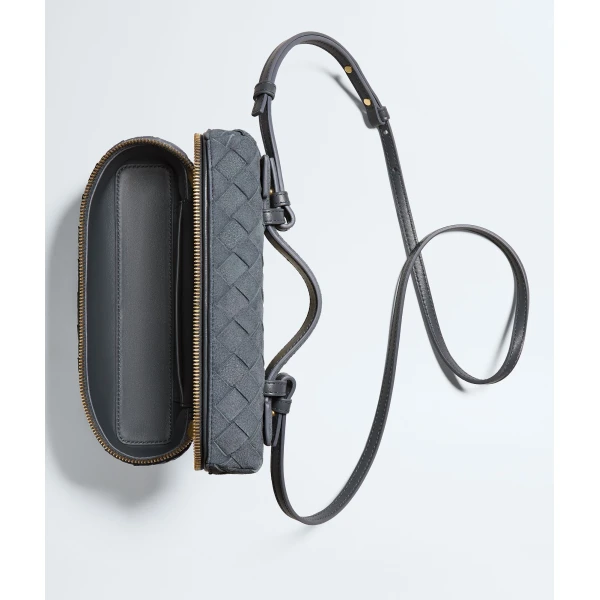 Khaite Women's Bang Bang in Cloudy indigo/gravel - Multicolour Shoulder & Crossbody Bags - The Lotus Tote Bag - Shop at Coveti