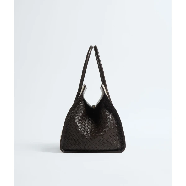 Khaite Women's Barbara Tote in Natural/espresso - Multicolour Totes & Top-Handle Bags - The Lotus Tote Bag - Shop at Coveti