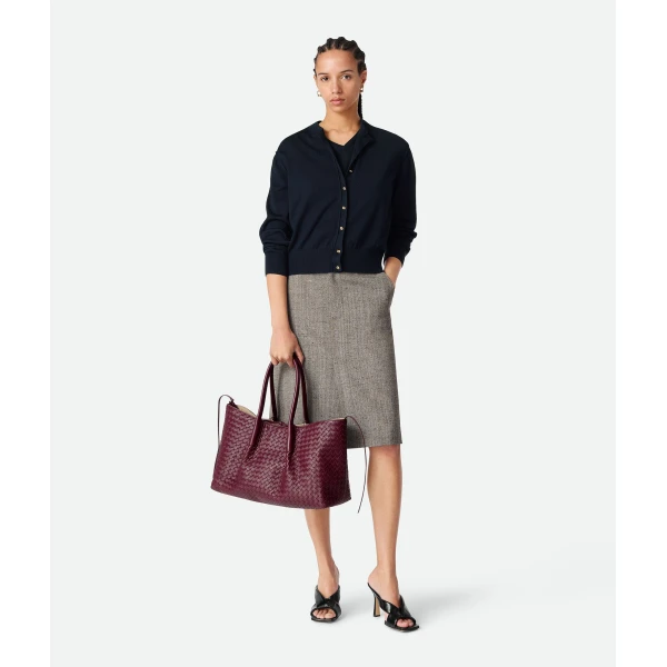Khaite Women's Large Pinacoteca in Barolo/ecru - Multicolour Totes & Top-Handle Bags - The Lotus Tote Bag - Shop at Coveti