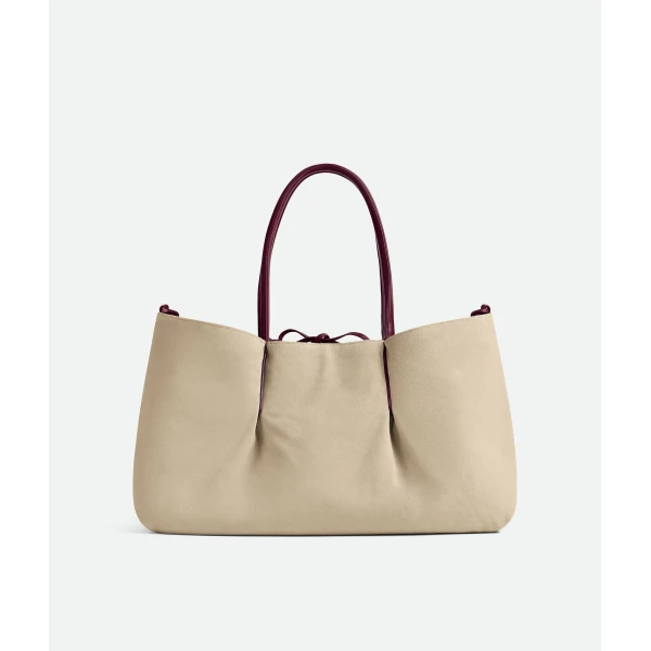 Khaite Women's Large Pinacoteca in Barolo/ecru - Multicolour Totes & Top-Handle Bags - The Lotus Tote Bag - Shop at Coveti