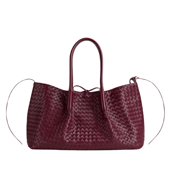 Khaite Women's Large Pinacoteca in Barolo/ecru - Multicolour Totes & Top-Handle Bags - The Lotus Tote Bag - Shop at Coveti