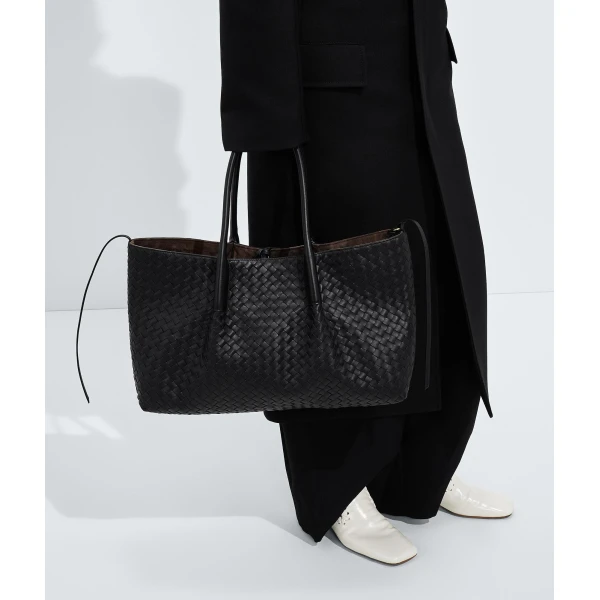 Khaite Women's Large Pinacoteca in Black/fondant - Multicolour Totes & Top-Handle Bags - The Lotus Tote Bag - Shop at Coveti