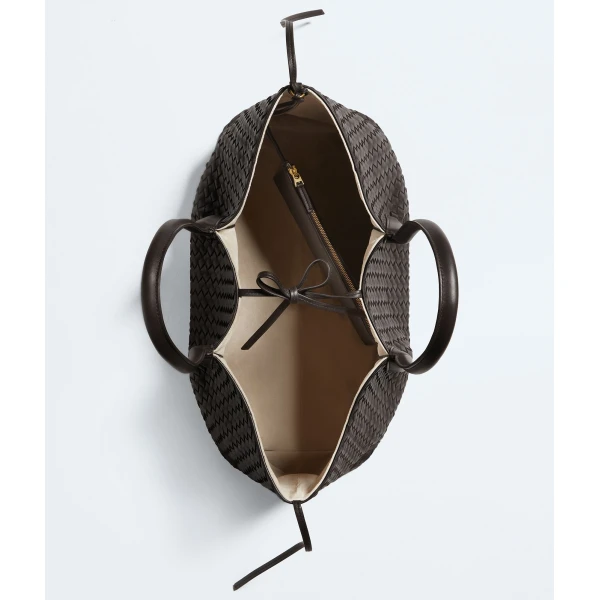 Khaite Women's Large Pinacoteca in Espresso/ecru - Multicolour Totes & Top-Handle Bags - The Lotus Tote Bag - Shop at Coveti